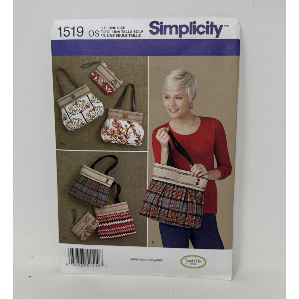 Simplicity 1519 Sewing Pattern Purse Bag Uncut FF Shoulder Bag